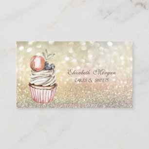 Schoonheid Elegante Bokeh Macaroon Cupcake  Visitekaartje