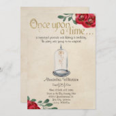 Schoonheid en Beast Red Roses Fairy Tale Kaart (Voorkant / Achterkant)