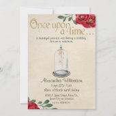 Schoonheid en Beast Red Roses Fairy Tale Kaart (Voorkant)