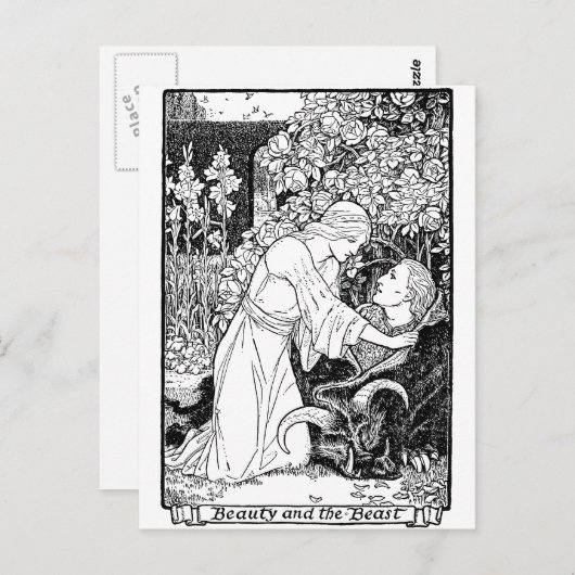 schoonheid en beest briefkaart (Voorkant / Achterkant)