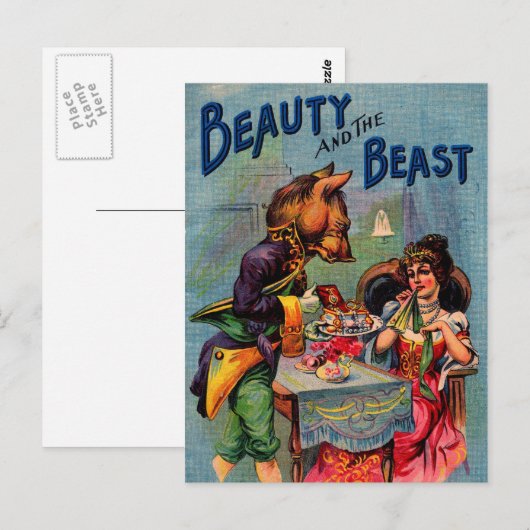 schoonheid en beest briefkaart (Voorkant / Achterkant)