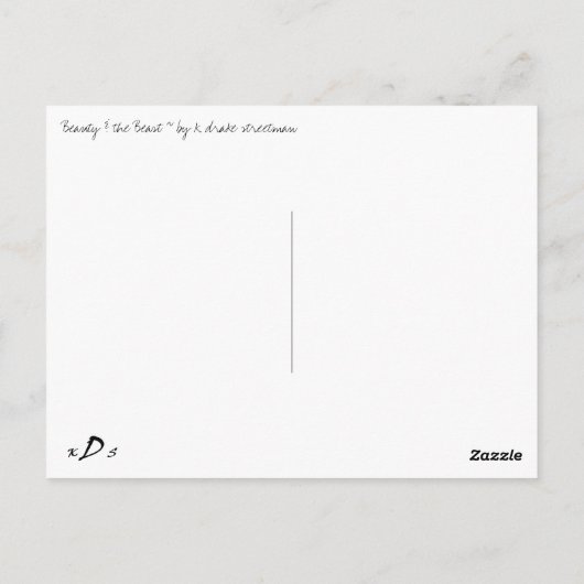 Schoonheid en Beest Briefkaart (Achterkant)