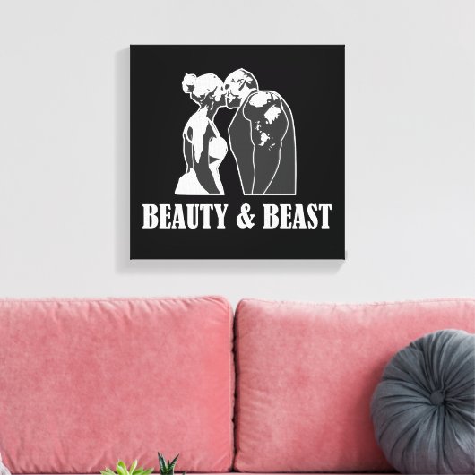 Schoonheid en beest canvas afdruk (Insitu (Woonkamer))