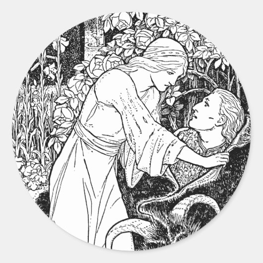 schoonheid en beest ronde sticker (Voorkant)