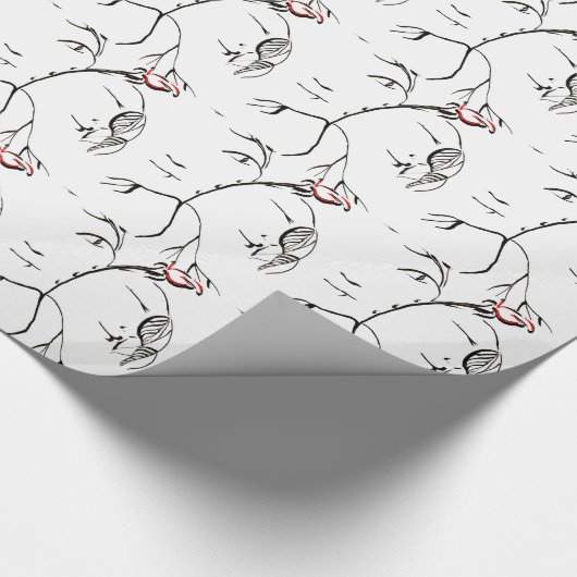 Schoonheid en beest Roos Cadeaupapier (Hoek)