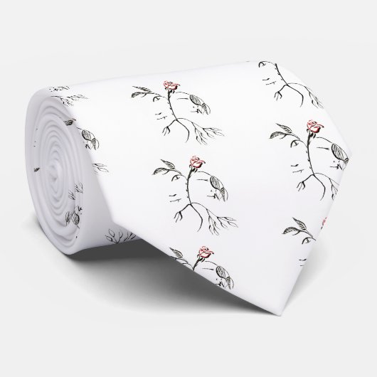 Schoonheid en beest Roos Stropdas (Opgerold)