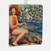 Schoonheid en de Alligator Beast Keramisch Ornament (Rechts)