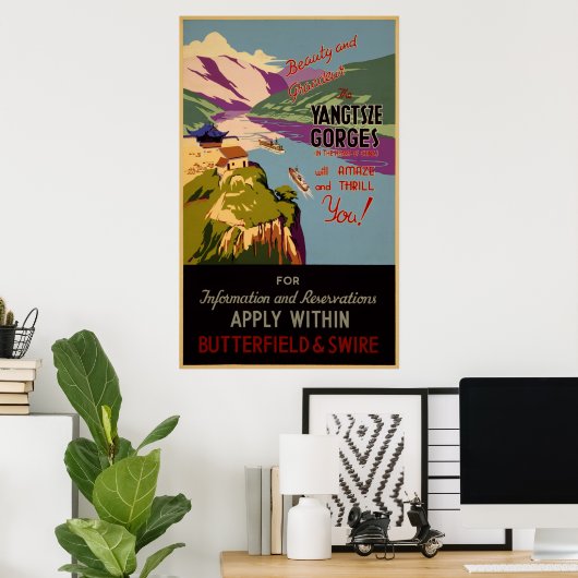 Schoonheid en grootsheid - het Yangtze-Poster Poster (Thuiskantoor)
