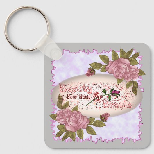 Schoonheid en hersenen sleutelhanger (Voorkant)