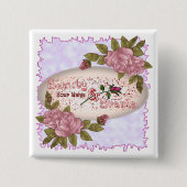 Schoonheid en hersenen vierkante button 5,1 cm (Voorkant)