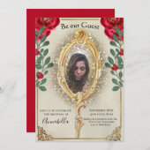 Schoonheid en het Beest Fotospiegel en Rode Rozen Kaart (Voorkant / Achterkant)