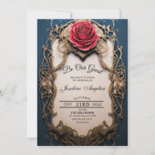 Schoonheid en het Beest Gold en Red Rose Sweet 16 Kaart (Voorkant)