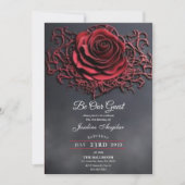 Schoonheid en het Beest Gothic Red Rose Sweet 16 Kaart (Voorkant)