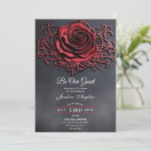 Schoonheid en het Beest Gothic Red Rose Sweet 16 Kaart (Staand voorkant)