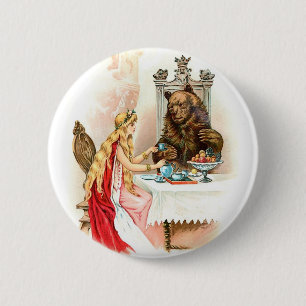 Schoonheid en het Beest Knop Ronde Button 5,7 Cm