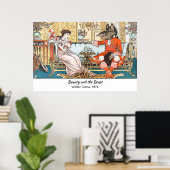 Schoonheid en het Beest Ongeletterde Victoriaanse Poster (Thuiskantoor)