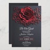 Schoonheid en het Beest Red Rose Sweet 16 Kaart (Voorkant / Achterkant)