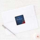 Schoonheid en het Beest Rode Rozen Aangepaste Naam Vierkante Sticker (Envelop)