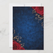 Schoonheid en het Beest Rode Rozen & Blauwe Fluwel Kaart (Achterkant)