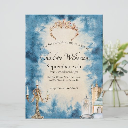 Schoonheid en het Beest Romantisch Sprookje Kaart (Staand voorkant)