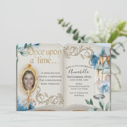 Schoonheid en het Beest Sprookje Boek Foto Kaart (Staand voorkant)