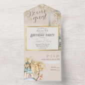 Schoonheid en het Beest Sprookje Thema All In One Uitnodiging (Binnen)