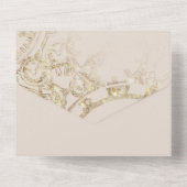 Schoonheid en het Beest Sprookje Thema All In One Uitnodiging (Achterkant)