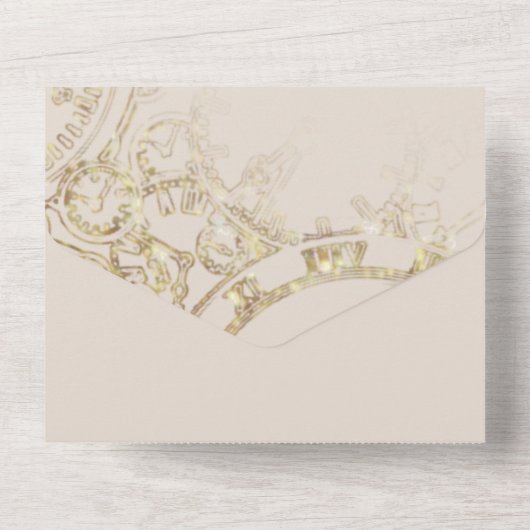 Schoonheid en het Beest Sprookje Thema All In One Uitnodiging (Achterkant)