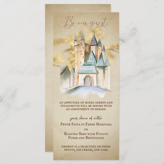 Schoonheid en het Beest Sprookjeskasteel Menu (Voorkant / Achterkant)