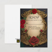 Schoonheid en het Beest Sweet 16 RSVP-kaart RSVP Kaartje (Voorkant / Achterkant)