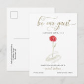 Schoonheid en het Beest Sweet 16 Sparen de Datum Aankondigingskaart (Voorkant / Achterkant)