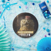 Schoonheid en het Beest Verjaardagstaart - Papieren Bordje (Feest)