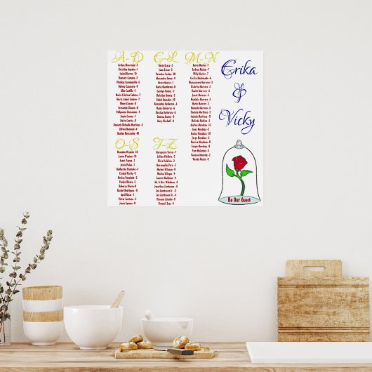 Schoonheid en het Beest-zitje Poster (Keuken)