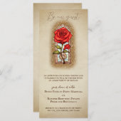 Schoonheid en het Roos van het sprookje Beast Menu (Voorkant / Achterkant)