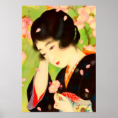 Schoonheid en kersenbloesems Chigusa Kitani Poster (Voorkant)