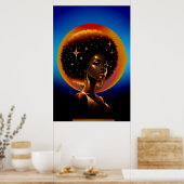 Schoonheid en kracht: Afrikaanse kunstvrouw Poster (Keuken)