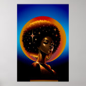 Schoonheid en kracht: Afrikaanse kunstvrouw Poster (Voorkant)