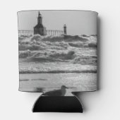 Schoonheid en kracht grayscale blikjeskoeler (Achterkant)