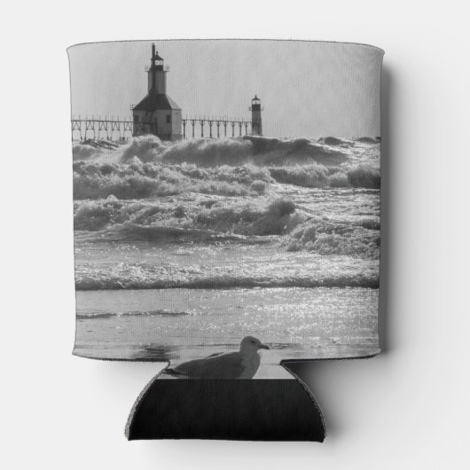 Schoonheid en kracht grayscale blikjeskoeler (Achterkant)