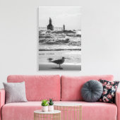 Schoonheid en kracht grayscale canvas afdruk (Insitu (Woonkamer))