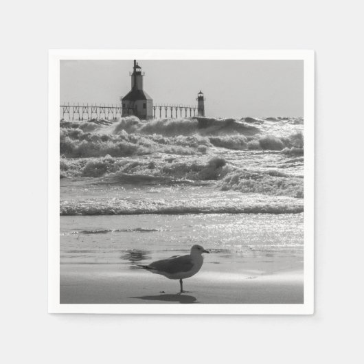 Schoonheid en kracht grayscale servetten (Voorkant)