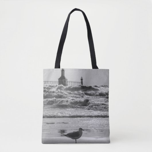 Schoonheid en kracht grayscale tote bag (Voorkant)