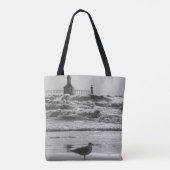 Schoonheid en kracht grayscale tote bag (Achterkant)
