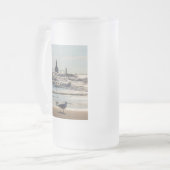 Schoonheid en kracht matglas bierpul (Voorkant links)