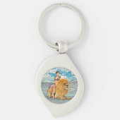 Schoonheid en Leeuw Sleutelhanger (Voorkant)