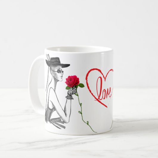 Schoonheid en liefde koffiemok (Voorkant links)