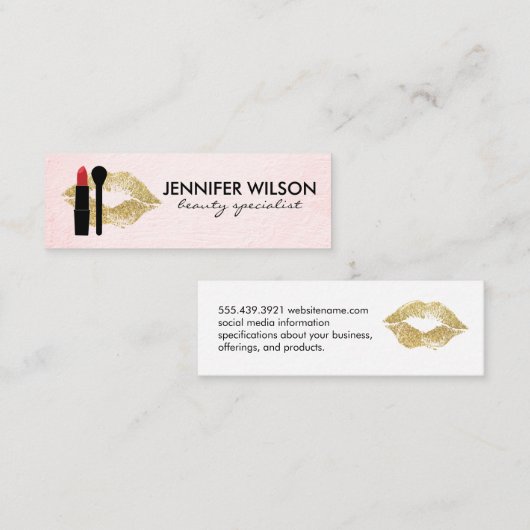 Schoonheid en Make-up Mini Visitekaartje (Voorkant / Achterkant)