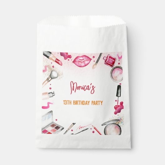 Schoonheid en make-up spa verjaardagsfeestje bedankzakje (Voorkant)
