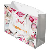 Schoonheid en make-up spa verjaardagsfeestje groot cadeauzakje (Achterkant Gekanteld)