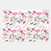 Schoonheid en make-up spa verjaardagsfeestje inpakpapier vel (Voorkant 2)
